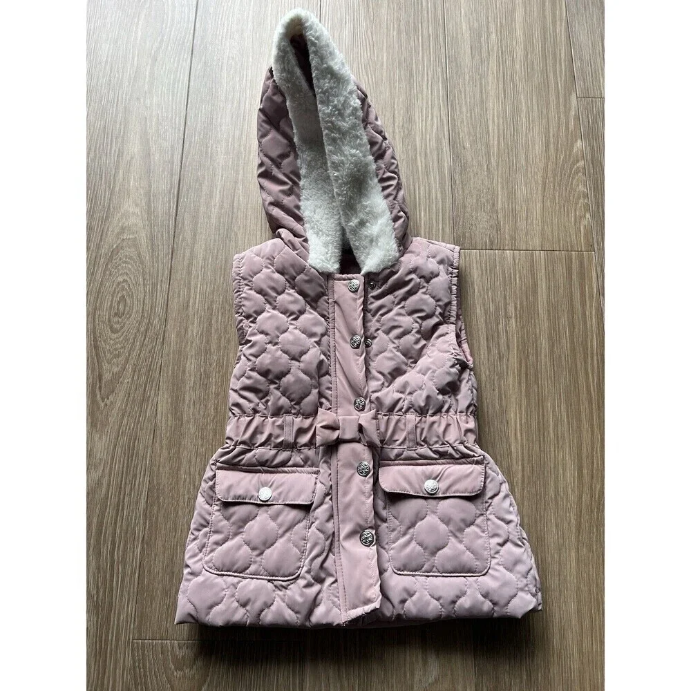 Nicole Miller Pink Purple Puffer Vest Size 5